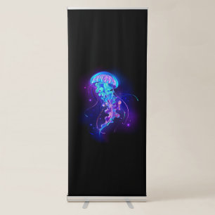 Vibrant Color Glowing Jellyfish Retractable Banner