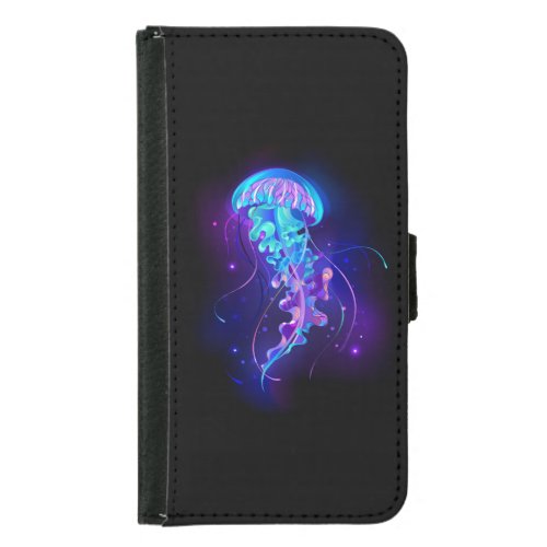 Vibrant Color Glowing Jellyfish Samsung Galaxy S5 Wallet Case