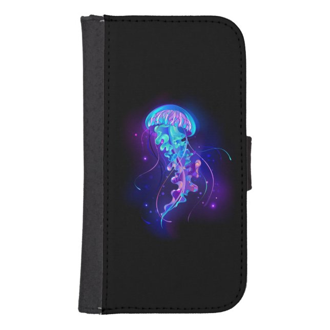 Vibrant Color Glowing Jellyfish Samsung Galaxy Wallet Case (Front)