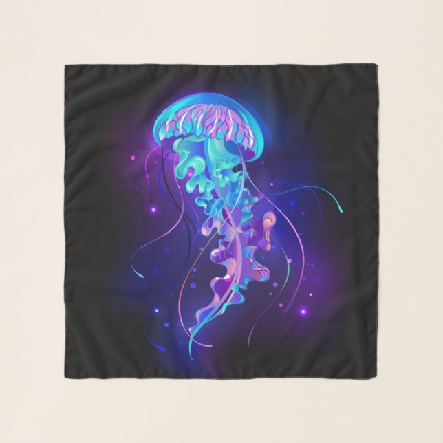 Vibrant Color Glowing Jellyfish Scarf (Front)