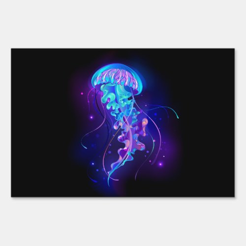 Vibrant Color Glowing Jellyfish Sign