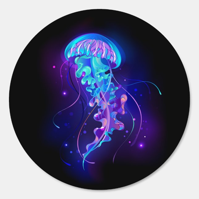 Vibrant Color Glowing Jellyfish Sign (Front)