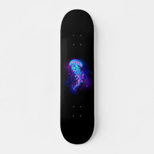 Vibrant Color Glowing Jellyfish Skateboard