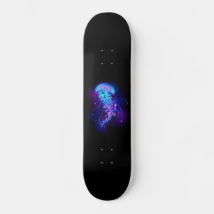 Vibrant Color Glowing Jellyfish Skateboard