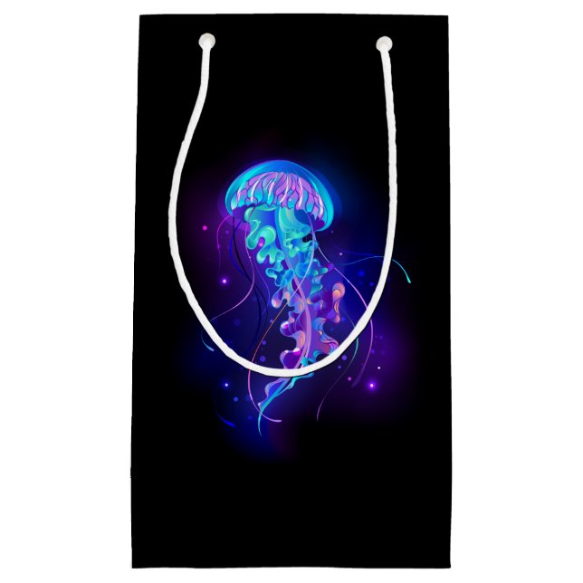 Vibrant Color Glowing Jellyfish Small Gift Bag (Front)