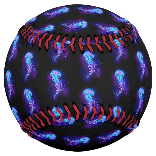 Vibrant Color Glowing Jellyfish Softball (Front)
