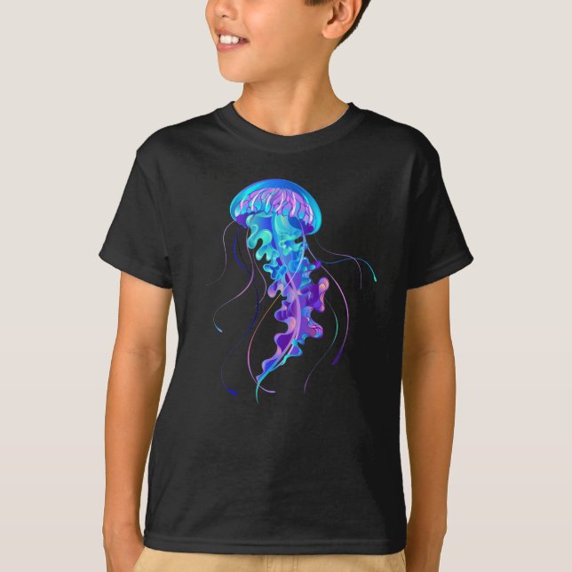 Vibrant Color Glowing Jellyfish T-Shirt (Front)