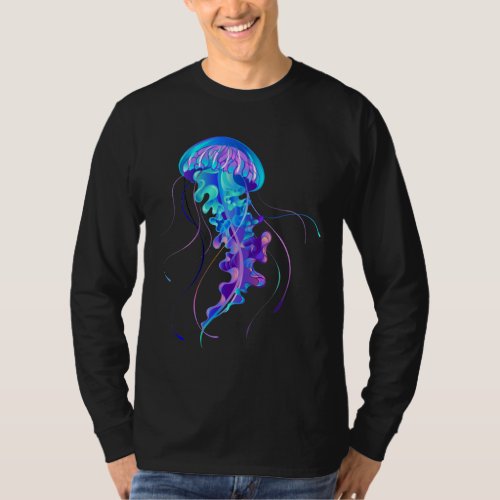 Vibrant Color Glowing Jellyfish T_Shirt