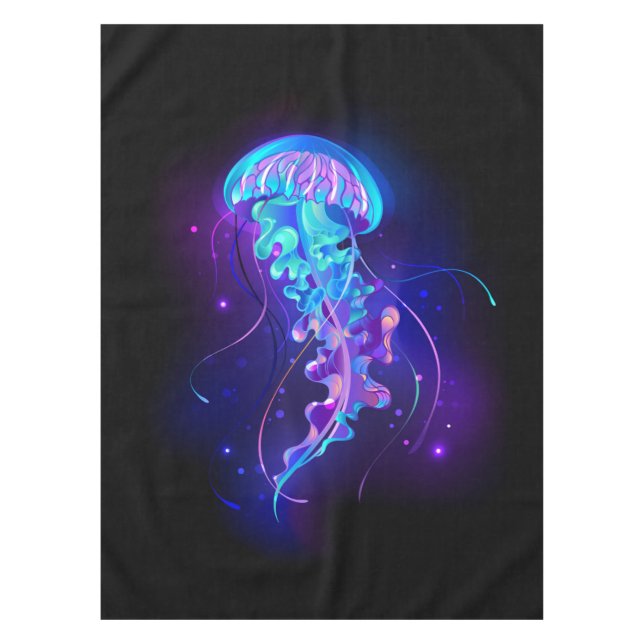 Vibrant Color Glowing Jellyfish Tablecloth (Front)
