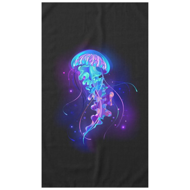 Vibrant Color Glowing Jellyfish Tablecloth (Front)