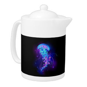 Vibrant Color Glowing Jellyfish Teapot