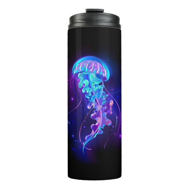 Vibrant Color Glowing Jellyfish Thermal Tumbler (Front)