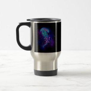 Vibrant Color Glowing Jellyfish Travel Mug