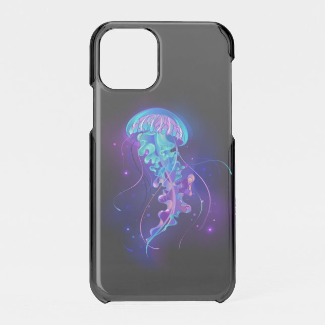 Vibrant Color Glowing Jellyfish Uncommon iPhone Case (Back)