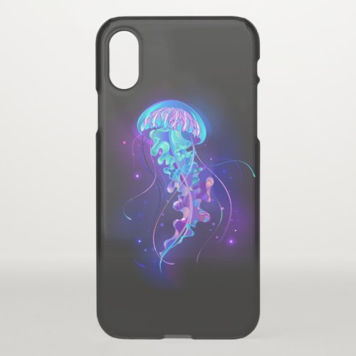 Vibrant Color Glowing Jellyfish iPhone XS Case