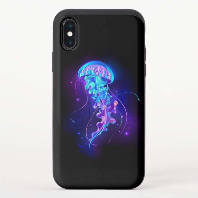Vibrant Color Glowing Jellyfish Uncommon iPhone Case (Back)