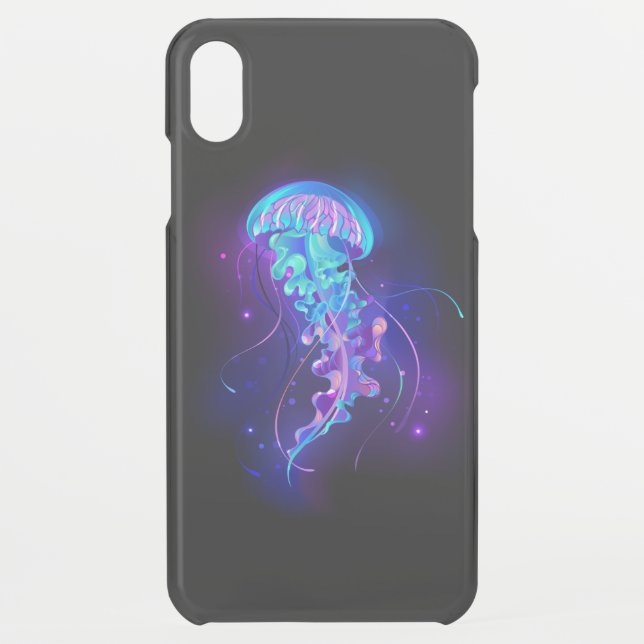 Vibrant Color Glowing Jellyfish Uncommon iPhone Case (Back)