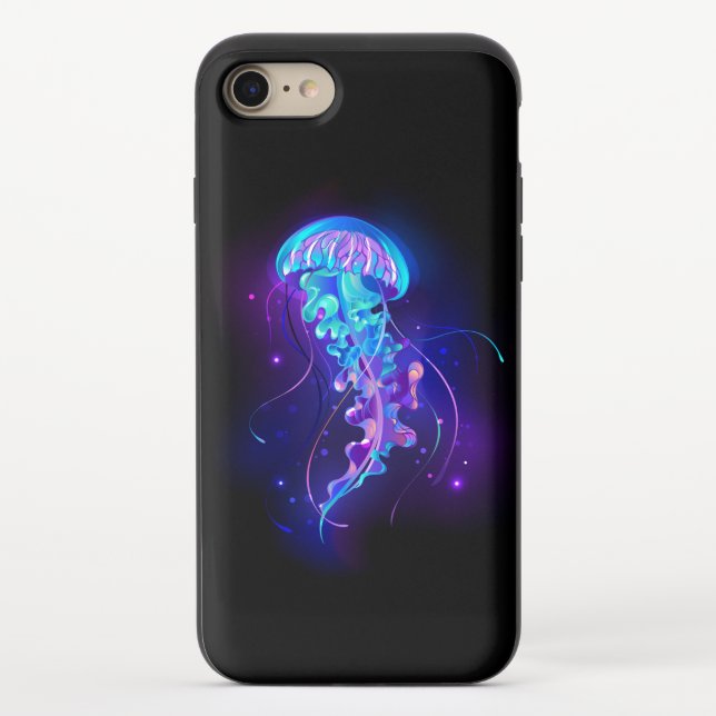 Vibrant Color Glowing Jellyfish Uncommon iPhone Case (Back)