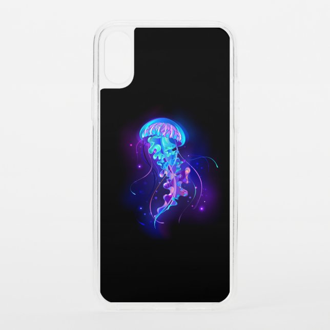 Vibrant Color Glowing Jellyfish Uncommon iPhone Case (Back)
