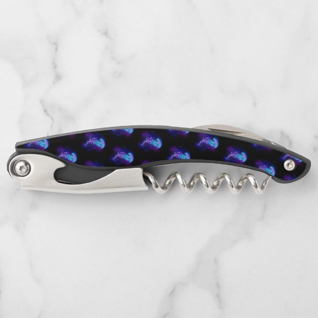 Vibrant Color Glowing Jellyfish Waiter's Corkscrew (Front)