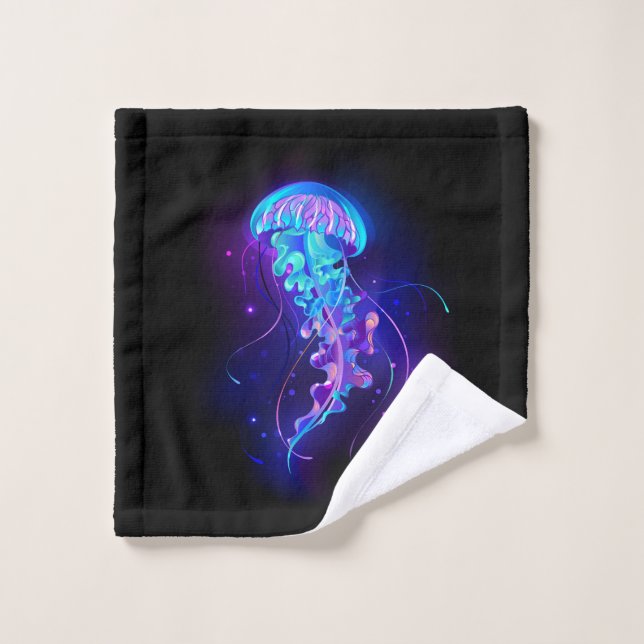 Vibrant Color Glowing Jellyfish Wash Cloth (Wash Cloth)
