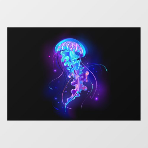 Vibrant Color Glowing Jellyfish Window Cling