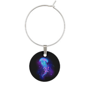 Vibrant Color Glowing Jellyfish Wine Charm