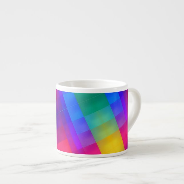 Vibrant Color Grid  Espresso Cup (Front Right)