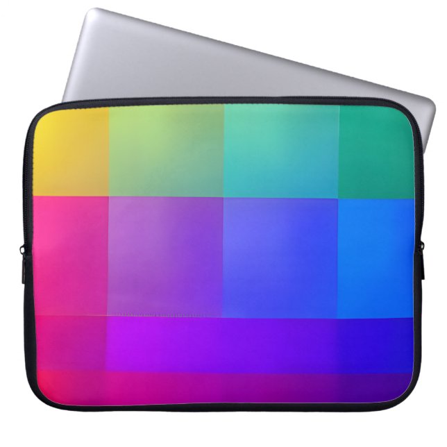 Vibrant Color Grid Laptop Sleeve (Front)