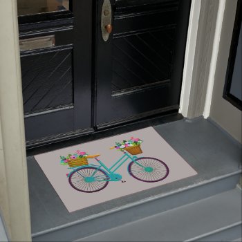 Vibrant Color Illustrated Bicycle Doormat by paul68 at Zazzle