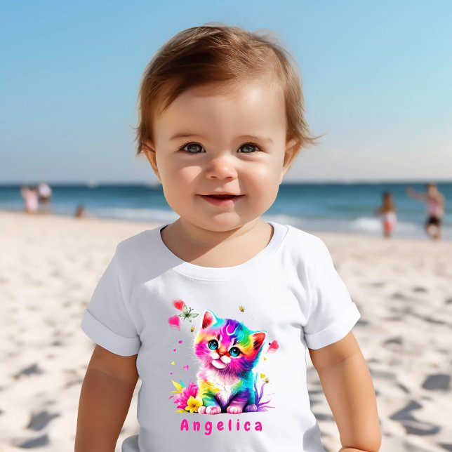 Vibrant color kitten Name Baby T-Shirt (Creator Uploaded)