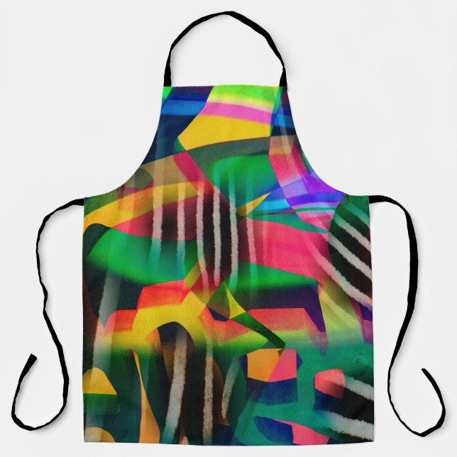 vibrant color mixed digital pattern design made wi apron (Front)