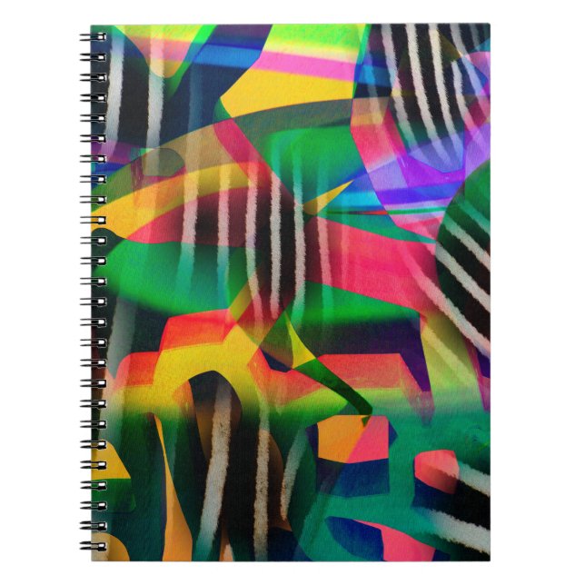 vibrant color mixed digital pattern design made wi notebook (Front)