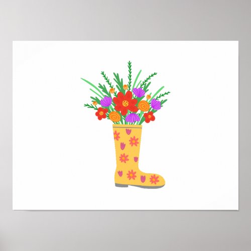 Vibrant color Plants in Boots Poster