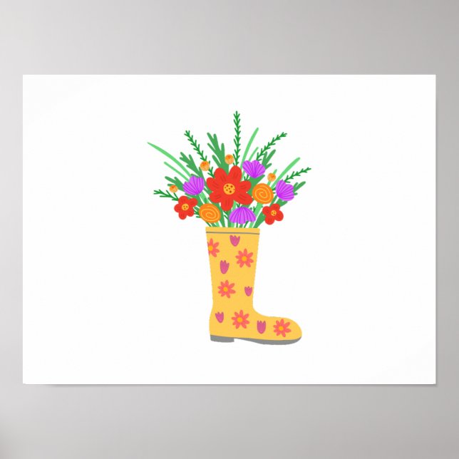 Vibrant color Plants in Boots Poster (Front)