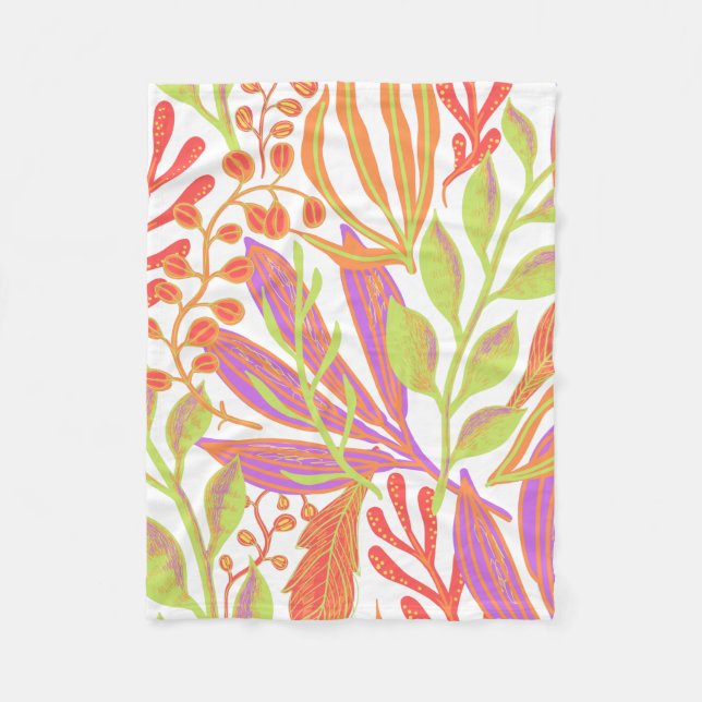 Vibrant color print fleece blanket (Front)