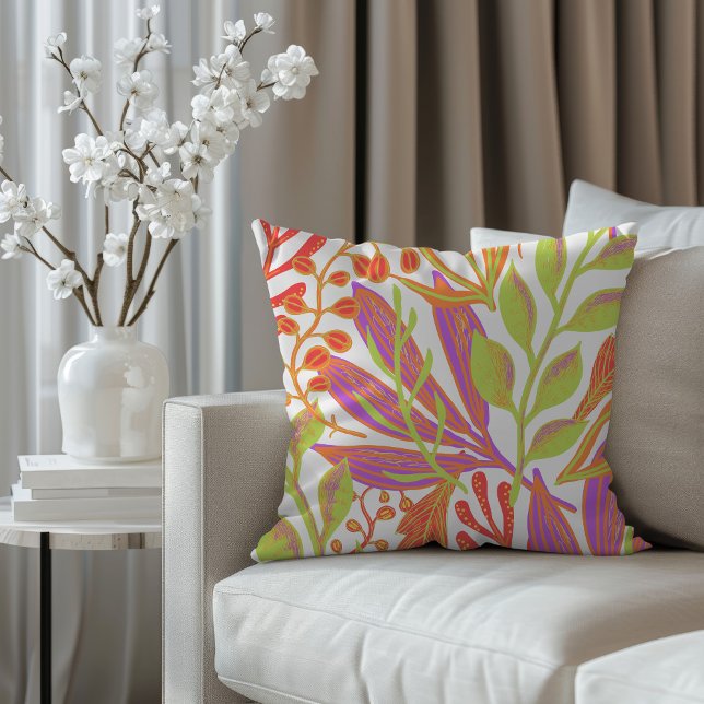 Vibrant color print throw pillow (Creator Uploaded)