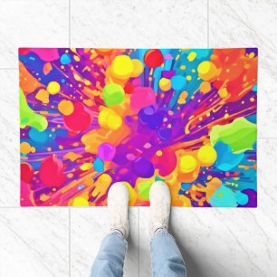 Vibrant Color Spatter Doormat