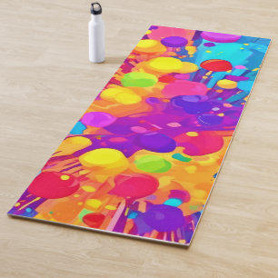 Vibrant Color Spatter Yoga Mat