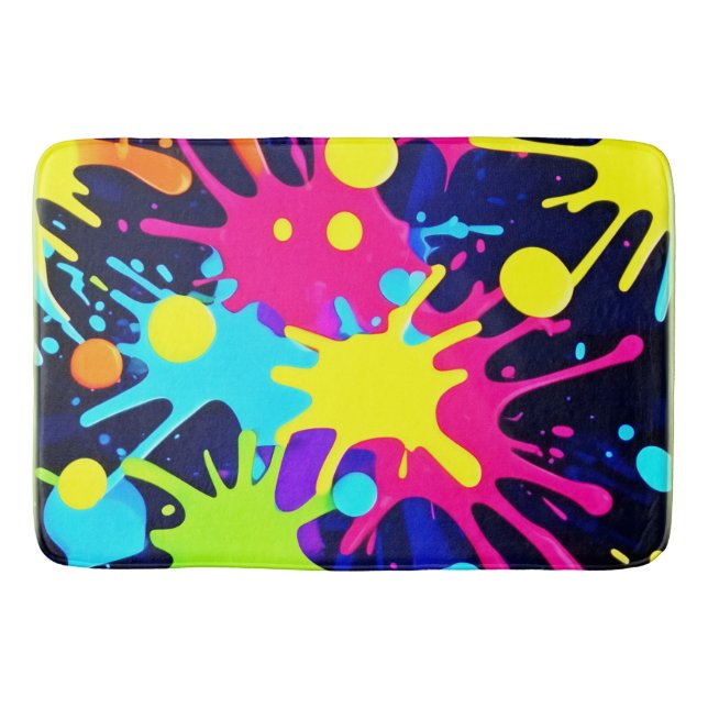 Vibrant Color Splash Bath Mat (Front)