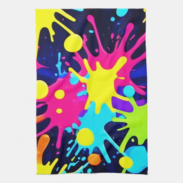 Vibrant Color Splash Kitchen Towel (Vertical)
