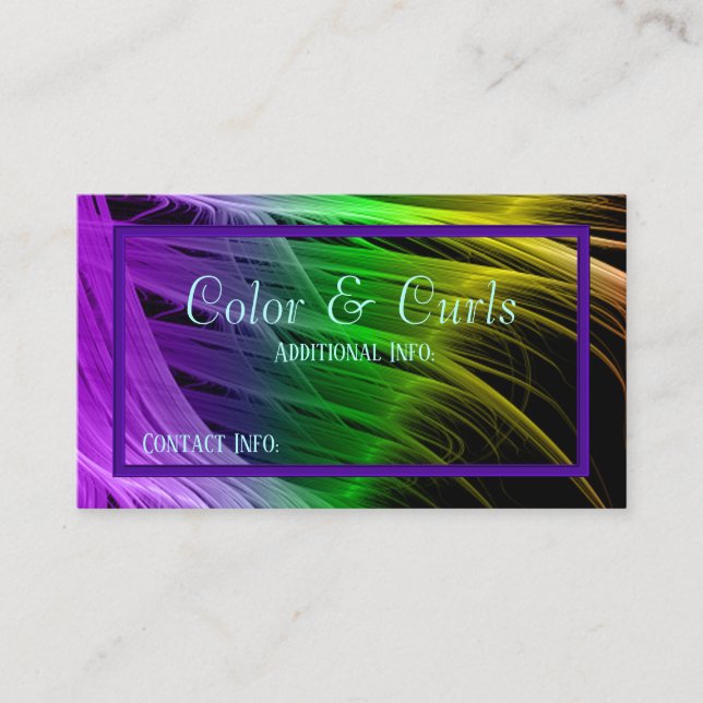 Vibrant Color Strands Business Card (Front)