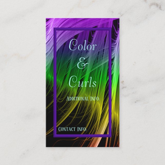 Vibrant Color Strands Business Card 2 (Front)