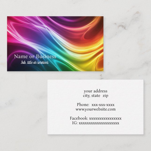 Vibrant color swirls business card (Front/Back)