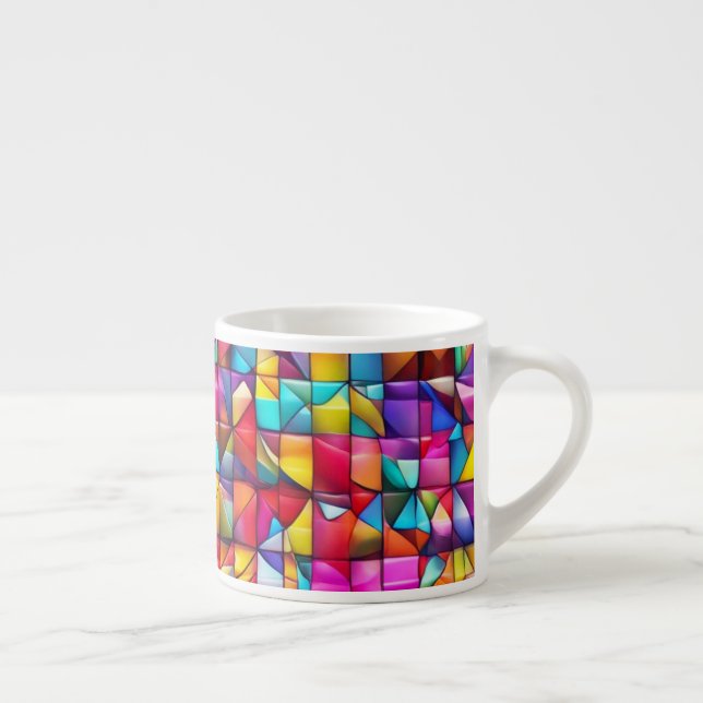 Vibrant Color Tile Mosaic  Espresso Cup (Right)