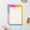 Vibrant Colorblock Modern Border Personalized Note Card | Zazzle
