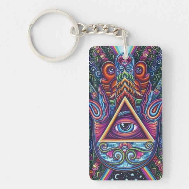 Vibrant Colored All-Seeing Eye Keychain (Front)