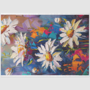 Vibrant Colored Daisy Flowers Decoupage Tissue Paper