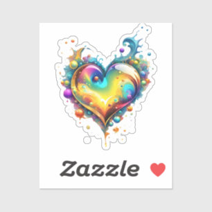 Vibrant Colored Heart Sticker
