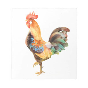 Vibrant colored Rooster Notepad